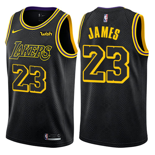 Men Nike Los Angeles Lakers 23 LeBron James Black NBA Swingman City Edition Jersey